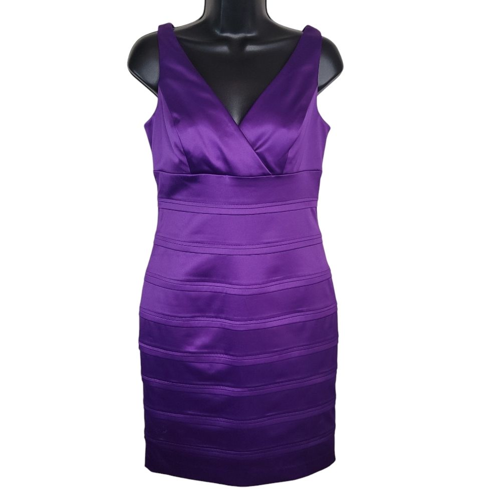 American Living Nwot Purple Cocktail Dress Purple Satin Size 4